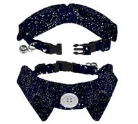 2 PCS Lapel Design Pet Bow Tie Adjustable Dog Collar with Bowtie Abstract Glitters