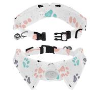 2 PCS Lapel Design Pet Bow Tie Adjustable Dog Collar with Bowtie Animal Paw