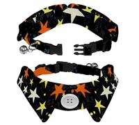 2 PCS Lapel Design Pet Bow Tie Adjustable Dog Collar with Bowtie Colorful Stars