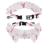 2 PCS Lapel Design Pet Bow Tie Adjustable Dog Collar with Bowtie Eiffel Tower