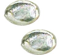 2 Pcs Large Abalone Shell Bowl 4-4.5 Inch Colorful Natural Smudge Bowl for Sage Burning and Incense Sea Shell Smudging Bowl for Decor and Display, Incense Holders