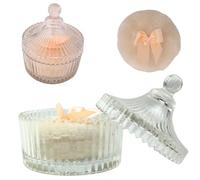 2 Pcs Large Body Powder Puff and Container Powder Container with Puff Powder Puff Crystal Container Soft Washable Reusable Velour Face Body Glitter Powder Puff Wet Dry Makeup (Beige)
