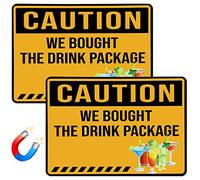 2 Pcs Large Caution Cruise Door Magnets We Bought The Drink Package Sign Funny Magnetic Cabin Cruise Door Decorations for Carnival Cruise Door