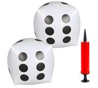 2 Pcs Large Dice,30cm/11.8in Giant Dice With 1 Hand Pump Reusable and Easy To Fold and Store Inflatable Suitable for Large Indoor and Outdoor Games Pool Party Decorations