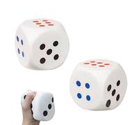 2 Pcs Large Dice,Giant Big Foam Squishy Fidget Cube Set,6cm Foams,Jumbo Stress Relief Toys for Ids & Adults,Christmas Games Math Teaching Classroom Party,Favors Bag Stuffers