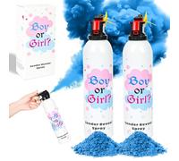 2 Pcs Large Gender Reveal Corn Starch Spray - Baby Boy Gender Reveal Party Ideas 100% Biodegragable for Gender Reveal Party Supplies (boy)