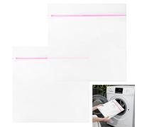 2 PCS Large Mesh Laundry Bag 60x60cm - Durable Zip and Drawstring Laundry Net Bags, Washing Machine Bags, Multi-Pack Travel Organizer, Travel Laundry Bag, for Easy Sorting and Storage