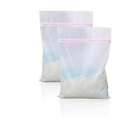 2 PCS Large Mesh Laundry Bag 60x80cm, Multi-Pack Laundry Net Bags with Zip and Drawstring, Durable Mesh Wash Bag for Delicates & Baby Clothes Protector, Travel, College Dorms & Gym