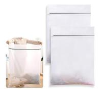 2 PCS Large Mesh Laundry Bags with Zippers, 80x60cm Reusable Washing Bags for Laundry, Delicates Wash Bags for Sweaters, Coats, Lingerie, for Travel Organizer (80x60cm, White)