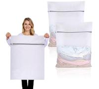 2 PCS Large Mesh Laundry Bags with Zips, 80x60cm Reusable Laundry Bags for Washing Machine Washing Bags for Laundry Delicates Wash Bags for Sweater, Coat, Lingerie, Travel Organizer(XXL, White)