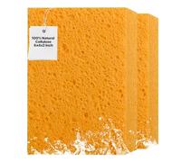 2 PCS Large Natural Cellulose Sponges 6x4x2 Inch - Super Absorbent and Biodegradable, Perfect for Home & Kitchen Cleaning, Boat Bail, Car Washing