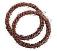 2 PCS Large Natural Grapevine Wreathes Vine Branch Wreath Christmas Rattan Wreath Hand-woven Rings Rattan Wreaths for DIY Wreath Xmas Halloween Easter Wall Hanging or Wedding Decors (30CM)