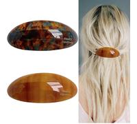 2 PCS Large Oval Barrette, Acetate Hair Barrette, French Tortoise Shell Hair Clips Vintage Snap Hair clips Accessories,Adjusts To All Hair Types In Tortoise Girls Barrettes And Hair Clips