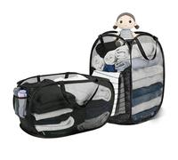 2 Pcs Large Pop Up Laundry Baskets 70-75 L Collapsible Mesh Hampers Black | Breathable Mesh, Portable, Foldable, with Handles & Side Pocket, For Bathroom, Bedroom, Dorm, Camping and Travel
