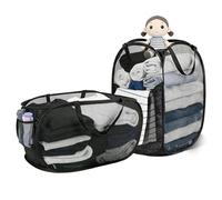 2 Pcs Large Pop-Up Laundry Baskets 70L + 75L Collapsible Mesh Hampers with Double Layer & Single Compartment Reinforced Handles Portable Laundry Organizer for Home Dorm Camping Travel (Black)