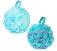 2 PCS Large Shower Puff, Loofah Exfoliating Bath Sponge-60g/PC,Body Poufs, Shower Sponge, Shower Scrunchie for Women and Men,Scrunchie Mesh Pouf Bathroom Sponge