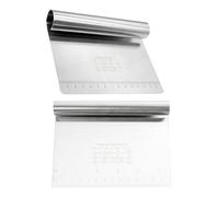 2 PCS Large Stainless Steel Dough Cutter with Measuring Dough Scraper Bench Scraper Dough Spatula Scraper Kitchen for Cake, Pizza, Dough, Baking Utensils（Two Sizes）
