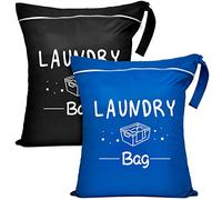 2 Pcs Large Travel Laundry Bag - Waterproof Wet Dry Washable for Dirty Clothes, Bathing Suit, Workout, Gym, Swimming, Yoga