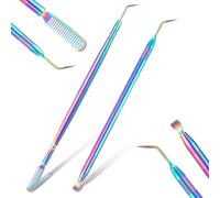 2 PCS Lash Lift Tool, 2 in 1 Eyelash Separator with Comb, Stainless Steel Lash Lift Tools, Metal Lift Rods Beauty Tool for Perming Tinting Curling Extension Supplies