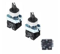 2 Pcs Latching Selector Switches, 10A Flame Retardant Aluminum Alloy Maintained Rotary Switch for Power System Switching
