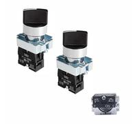 2 Pcs Latching Selector Switches, 10A Flame Retardant Aluminum Alloy Maintained Rotary Switch for Power System Switching