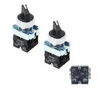 2 Pcs Latching Selector Switches, 10A Flame Retardant Aluminum Alloy Maintained Rotary Switch for Power System Switching