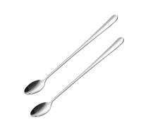 2 Pcs Latte Spoons,Stainless Steel Long Handled Teaspoons for Ice Cream | Long Teaspoon for Coffee Sundae Tea Milk Shake Hot Chocolate Stirring,Long-Handled Spoon for Latte Home Kitchen Accessories