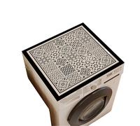 2 pcs Lattice Printed Washing Machine Cover Pad Plaid Dish Drying Mat Table Absorbent Microwave Dust Kitchen Bathroom For Home(White,L 60X60cm)