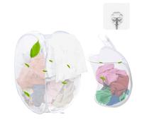2 Pcs Laundry Baskets Mesh Pop up, Washing Basket Plastic Pop up, Laundry Hamper Foldable Large for Home, Dormitory, Travel