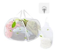 2 Pcs Laundry Baskets Mesh Pop up, Washing Basket Plastic Pop up, Laundry Hamper Foldable Large for Home, Dormitory, Travel