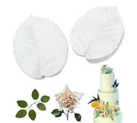 2 Pcs Leaf Petal Veiner Gum Paste Mould,Rose Leaves Double Veiners Silicone Mould,Paste Polymer Clay,Rose Fondant Leaf Mould for Cake Decorating Cupcake Topper,Candy,Chocolate