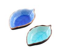 2 Pcs Leaf Shaped Coffee Spoon Rest Ceramic Tea Spoon Rest Novelty Coffee Bar Spoon Holder Cooking Dining Table Teaspoon Rest Decorative Kitchen Counter Soup Ladle Holder Ceramic Utensil Holders