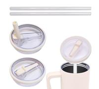 2 Pcs Leak Proof Lid Replacement Lid, Spill Leak Proof Cup Lid Fits for 40oz Tumbler, Come with 2Pcs Straw, Flip Straw Cup Lid for Travel Cup Accessories