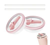 2 PCS Leakproof Cup Lid with Plastic Straw Replacement for 40oz Tumbler, 3.94in Tumbler Flip Straw Lid, Reusable and Easy to Drink, Compatible with Stanley Cup Accessories