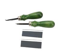 2 Pcs Leather Edge Skiving Tool, Alloy Steel Edge Beveler for Leather Crafting, High Strength Skiving Beveler with Comfort Grip Handle, for Thin and Thick Leather DIY