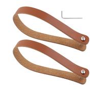 2 Pcs Leather Pull Strap For Bike Folding Bike Carriers Block Bicycles Carriers Block Pull Belt Handle Accessories Quick Release Handle Bicycles Belt