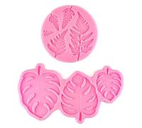 2 Pcs Leaves Silicone Fondant Mould Chocolate Fondant Mould DIY Cake Decoration Molds for Cake Decorating Baking Candy Making Chocolate Cupcake