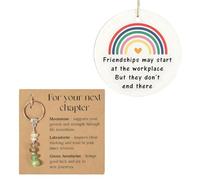 2 PCS Leaving Gifts for Colleagues Women Congratulations Gifts Good Luck Charm, New Beginnings Job Ornaments, Presents for Teacher Friend Nurses Boss Family Christmas Retirement