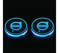 2 Pcs LED Car Coaster for Volvo V40 Hatchback 2012-2020,Cup Holder Lights Anti Slip Shockproof USB Charging Interior Atmosphere Lamp Decoration Car Accessories