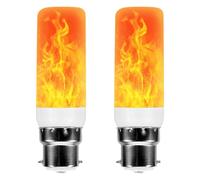 2 Pcs LED Flame Light Bulb, 5w B22 Flickering Light Bulb, Flame Effect Lights Bulbs 4 Lighting Modes, Personalized Decorations Suitable for Bedrooms, Living Rooms, Gardens, Dining Rooms, Parties