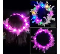 2 Pcs LED Flower Crown Headband, Lighted LED Hair Bands, LED Crown Headbands Light Up LED Flower, Headband for Christmas, Halloween, Lighted Party, Wedding Decorations