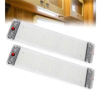 2 PCS LED Interior 12v Lights,108 LEDs 12W 12V-85V Universal Roof Bright Interior Light,Portable Vehicle Lighting Lamp with ON/OFF Switch for Car Caravan Truck Camper Van Motorhome Dome Ceiling(White)