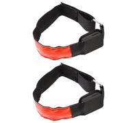 2 Pcs LED Light Armband Orange Pvc Adjustable Waterproof for Jogging