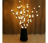 2 PCS LED Lighted Twig Branches 40 LED Beads Warm White Colored Battery Operated Decorative Branch Lights for Vase Bedroom Restaurant Coffee Bar Library Party Photo Background 70CM