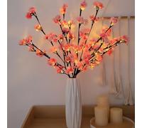 2 PCS LED Lighted Twig Branches 40 LED Beads Warm White Colored Battery Operated Decorative Branch Lights for Vase Bedroom Restaurant Coffee Bar Library Party Photo Background 70CM