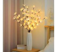2 PCS LED Lighted Twig Branches 40 LED Beads Warm White Colored Battery Operated Decorative Branch Lights for Vase Bedroom Restaurant Coffee Bar Library Party Photo Background 70CM