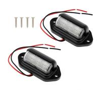 2 PCS LED Number Plate Light, Number Plate Light Lamp 12V-24V DC Universal License with 6-SMD White Waterproof IP67 Housing Rear Lamp Dome Cargo Courtesy Light for Car Truck SUV Van RV Boat Trailer