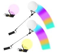 2 Pcs LED Poi Balls, LED POI Spinning Balls with 9 luminous functions, Luminous Poi Juggling Balls with 7 luminous colors for Beginners Kids and Adults, Play Dancing, Camping, Light Shows, Raves