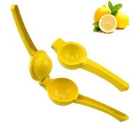 2 Pcs Lemon Squeezer - Lemon Juicer - Metal Manual Hand Juicer Tool, Lemon & Lime Squeezer,Kitchen Tools for citrus juicer & Dishwasher Safe (Bright Yellow 2 pcs)