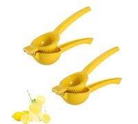 2 pcs lemon squeezers, lemon juicer, hand juicer, Orange Ideal for Lemonade, Bars, Cocktails, ManualCitrus Press with Non-Slip Handle, Yellow Lemon Juicer Squeezer for Kitchen, Bar, Restaurant